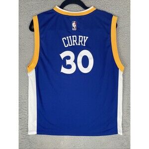 VTG 2016 Adidas Jersey Stephen Curry #30 Warriors Youth Boys XL Blue NBA EUC